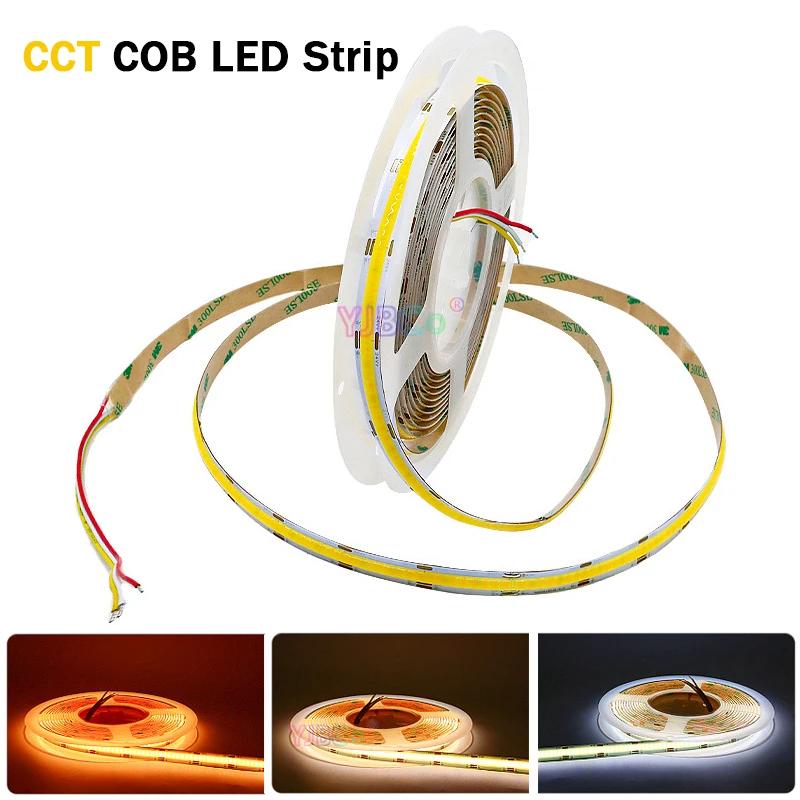  CCT COB LED Ʈ ,   µ 24V, 608LEDs/m,  , 2 in 1 FCOB ž ޱ  Ʈ, 5M